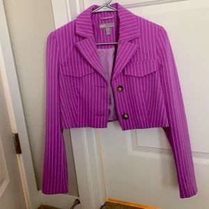 Purple Stripped Crop Blazer